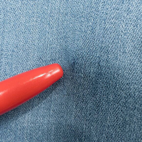 Express Mid Rise Wide Leg Flare Jeans Womens 6R Blue Raw Hem Boho Retro Hippie - Picture 13 of 16